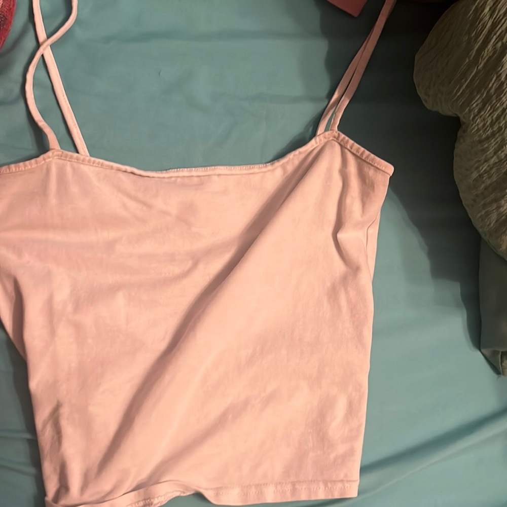 white h&m crop tank top